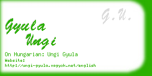 gyula ungi business card